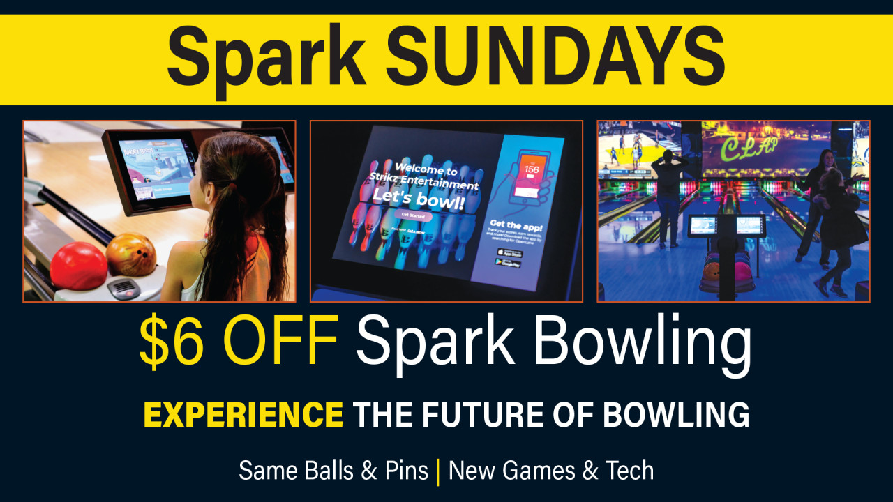 Spark Sundays $6 off Spark Bowling